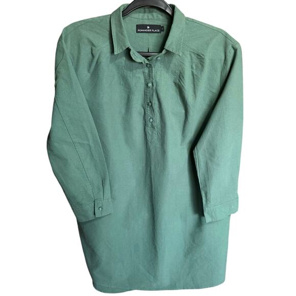 Tuckernuck’s Pomander Place Polly Dress Collared Boxy Fit Green Size Large - Picture 5 of 13